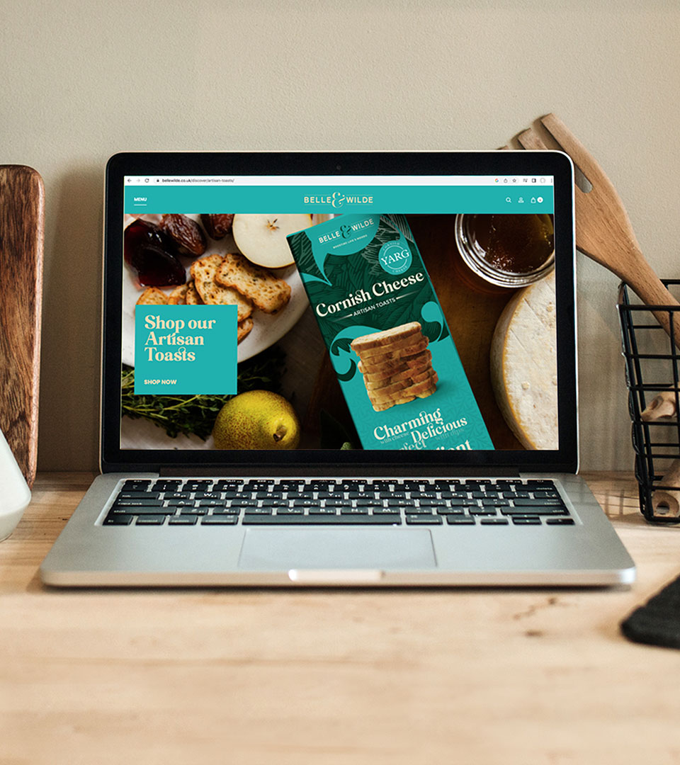 website design and ecommerce platform on laptop