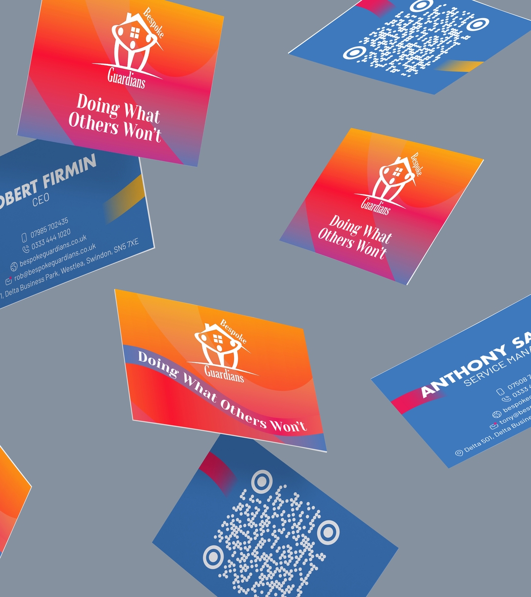 bespoke guardians falling business cards