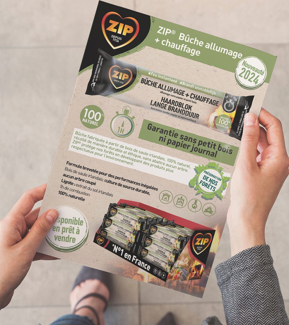 a4 leaflet being held