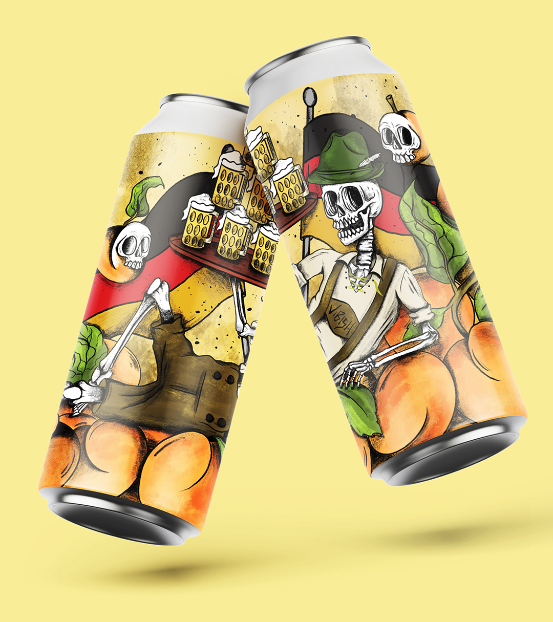 german style beer label design for can