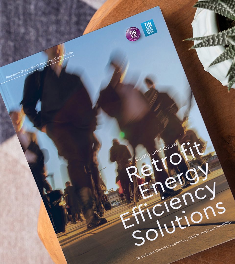 brochure on a coffee table